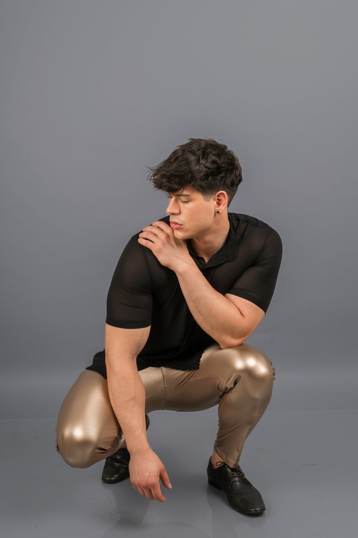 Pantalón Ecocuero Gerard Dorado Cod7559