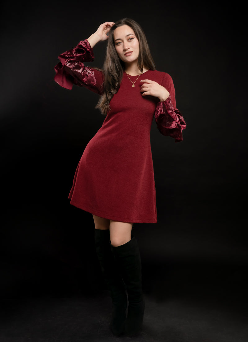 Vestido Salomé Burdeo - Vista pose