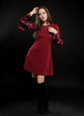 Vestido Salomé Burdeo - Vista frontal