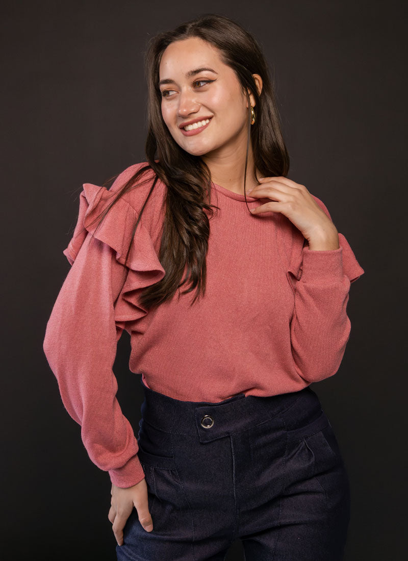 Polera Krystal Rosada - Vista frontal