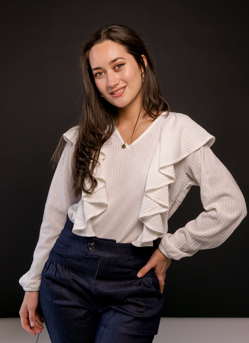 Polera Camila Blanca - Vista frontal