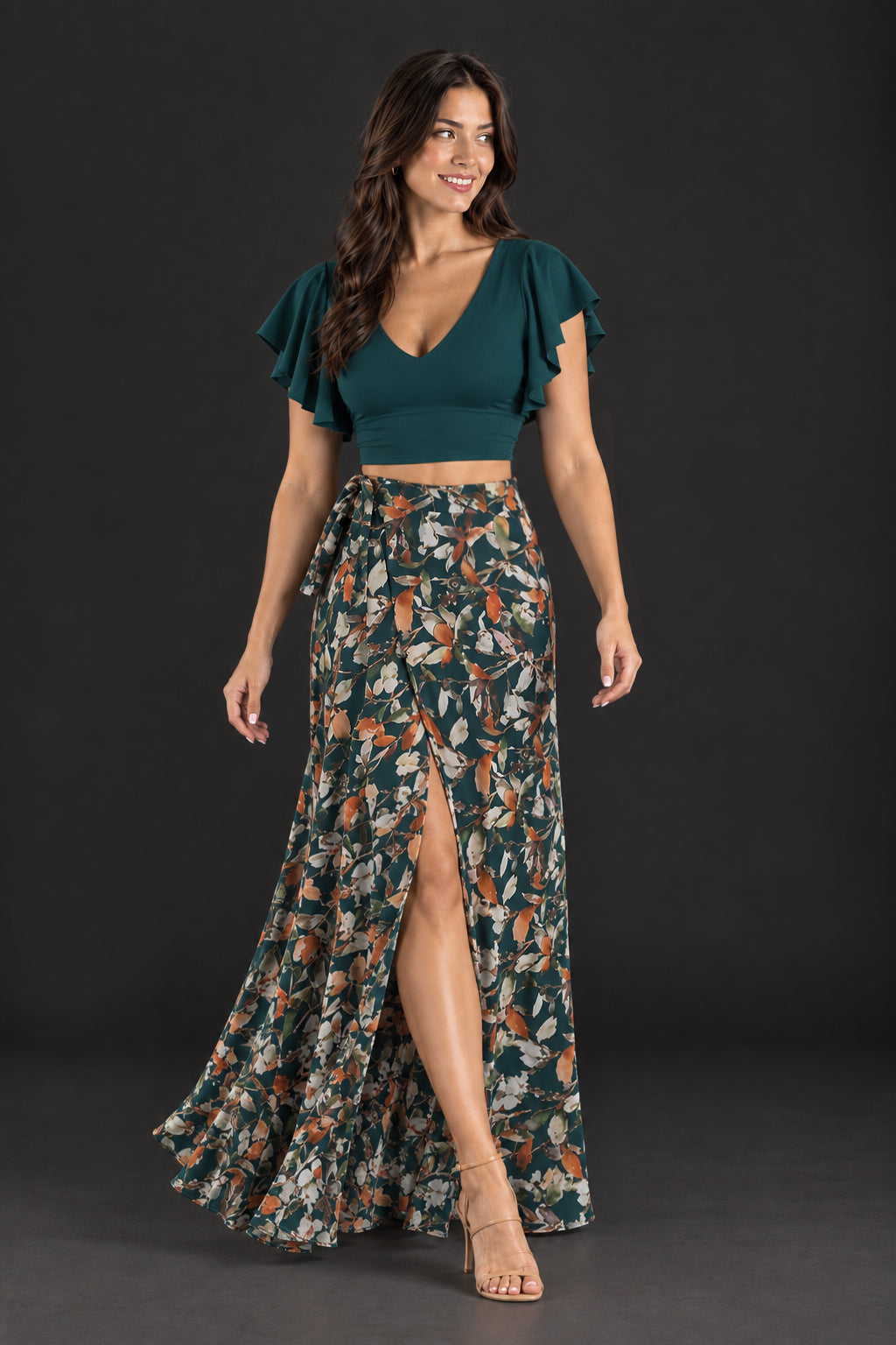 Falda Julieta Cod754 con diseño estampado floral