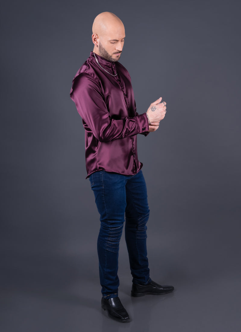 CAMISA DUBAI SATÍN MORADO Cod5440