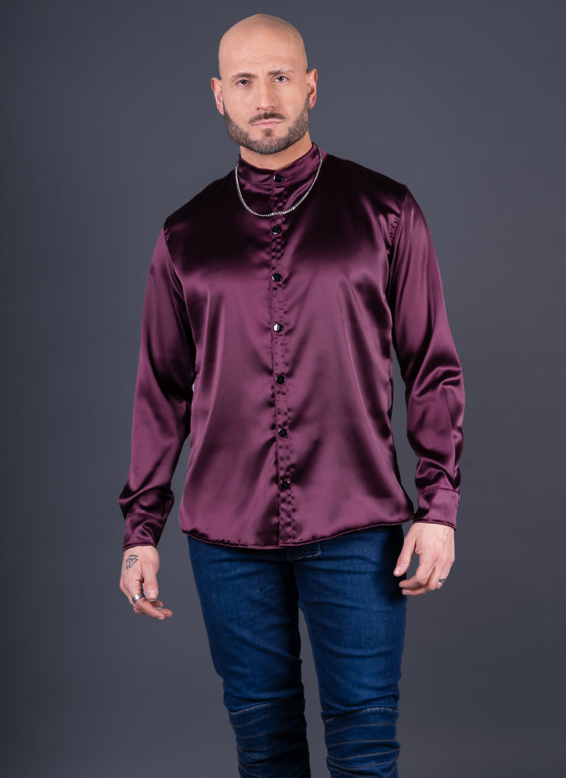 CAMISA DUBAI SATÍN MORADO Cod5440