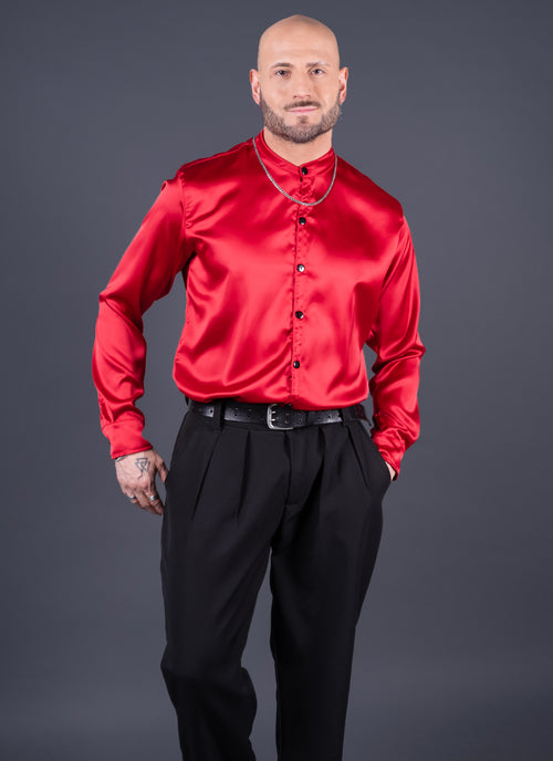 CAMISA DUBAI SATÍN ROJO Cod5437