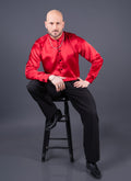 CAMISA DUBAI SATÍN ROJO Cod5437