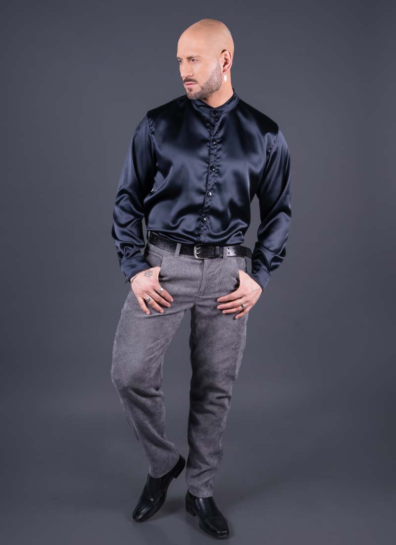 Pantalón Emilio de cotelé gris, talla M