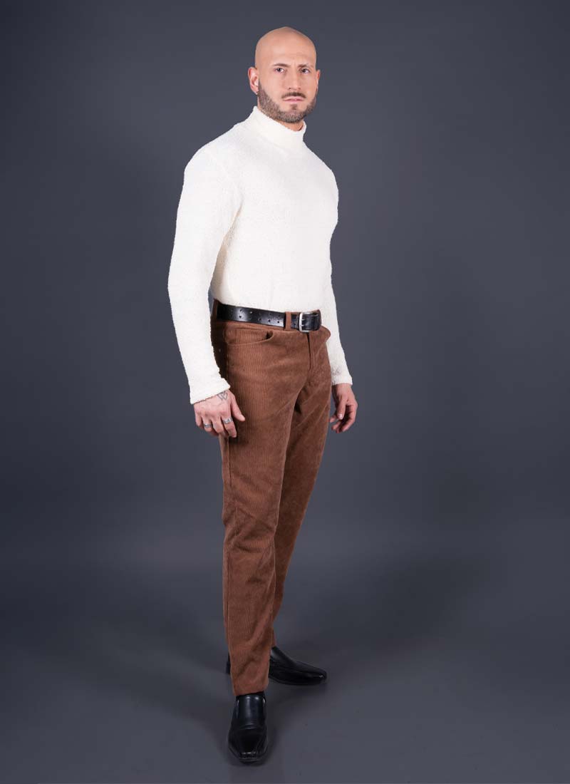 Pantalón Emilio de cotelé color camel
