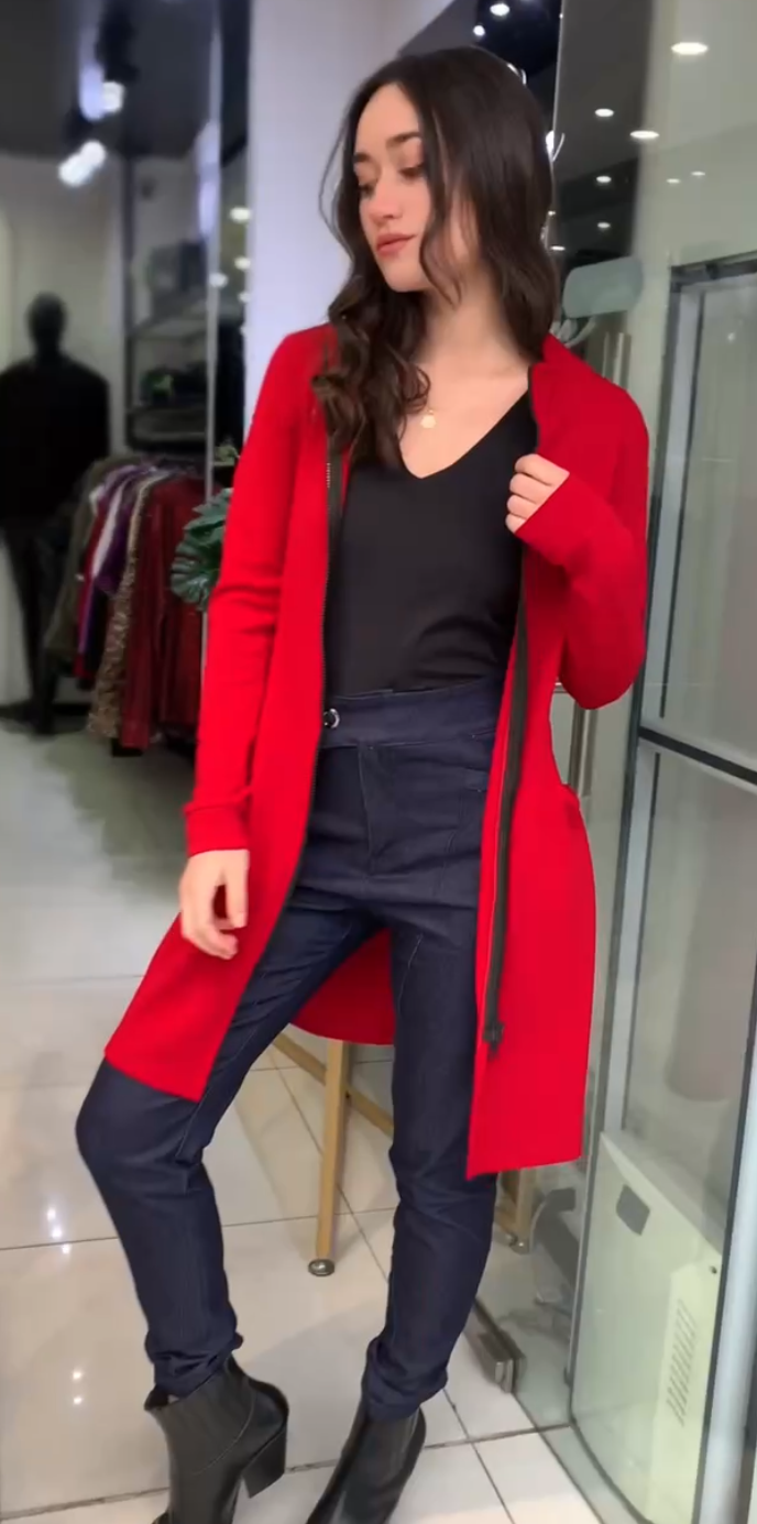 Tapado Vestido Rojo Sofía - look completo